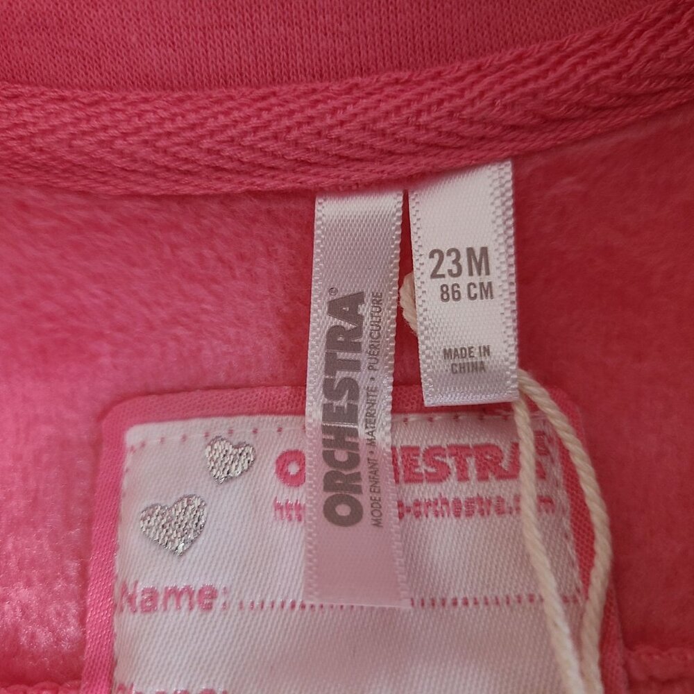 Orchestra Baby Girls Pink Fleece Biker Jacket & Black Floral Leggings Size 2T - Picture 5 of 11